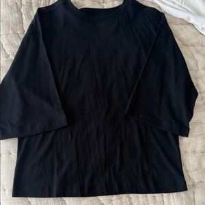 Anthropology Maeve Black Oversized T-Shirt